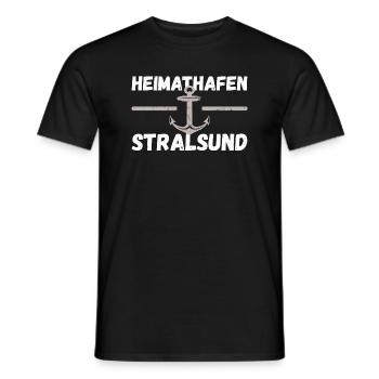 Heimathafen Stralsund - Männer T-Shirt - Schwarz - Vorne - AI Model Male 178 light (178cm)
