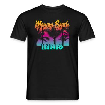 Marari Beach India - Männer T-Shirt - Schwarz - Vorne - AI Model Male 178 light (178cm)