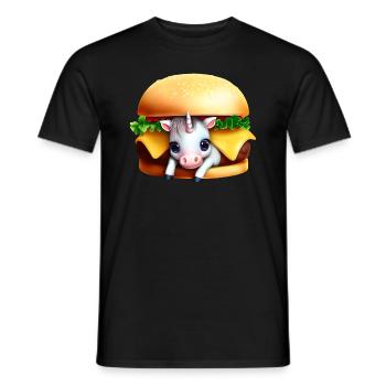 Einhorn Cheeseburger - Männer T-Shirt - Schwarz - Vorne - AI Model Male 178 light (178cm)