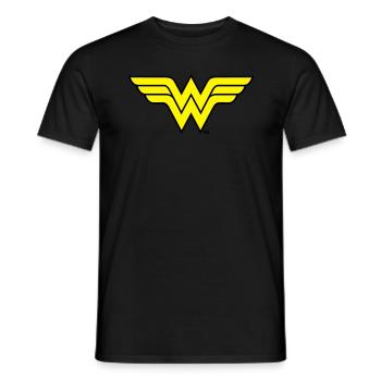 Justice League Wonder Woman Logo - Männer T-Shirt - Schwarz - Vorne - AI Model Male 178 light (178cm)