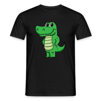 crocodile - Men's T-Shirt - black - Front - AI Model Male 178 light (178cm)