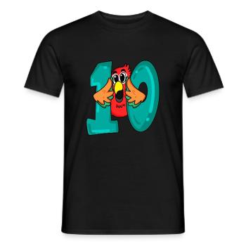 10 anniversaire - oiseau perroquet avec le numéro 10 - T-shirt homme - noir - Devant - AI Model Male 178 light (178cm)