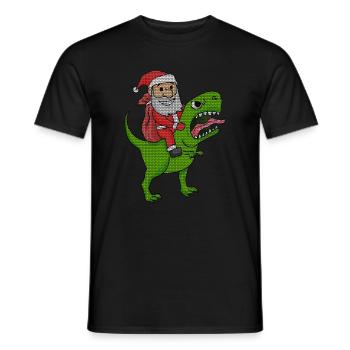 Effet de Noël laid de dinosaure de Noël - T-shirt homme - noir - Devant - AI Model Male 178 light (178cm)