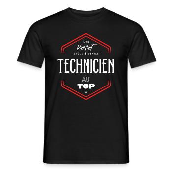 Technicien parfait et au top - T-shirt homme - noir - Devant - AI Model Male 178 light (178cm)