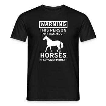 Talk About Horses Horseback Riding Horse Lover - Men's T-Shirt - black - Front - AI Model Male 178 light (178cm)
