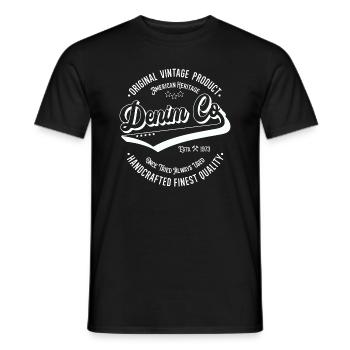 Denim Co. original vintage product handcrafted - Men's T-Shirt - black - Front - AI Model Male 178 light (178cm)