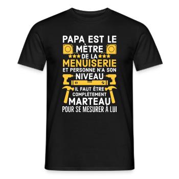 Papa Menuisier 21 - T-shirt homme - noir - Devant - AI Model Male 178 light (178cm)