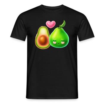 Avocado Liebe - Niedliches Pärchen Design - Männer T-Shirt - Schwarz - Vorne - AI Model Male 178 light (178cm)