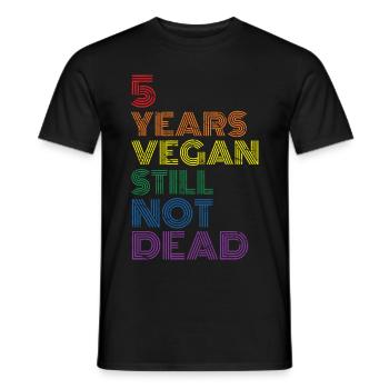 5 Years Vegan Still NOT Dead Vintage Rainbow Distr - Men's T-Shirt - black - Front - AI Model Male 178 light (178cm)
