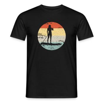Paddle Board SUP Vintage Look Gift - Men's T-Shirt - black - Front - AI Model Male 178 light (178cm)