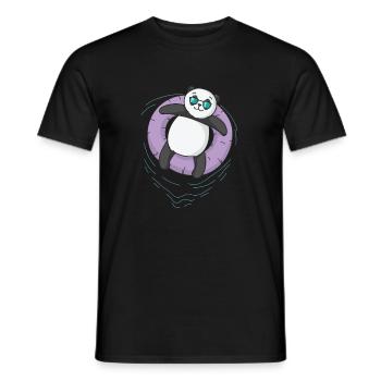 Panda en train de se détendre - T-shirt homme - noir - Devant - AI Model Male 178 light (178cm)