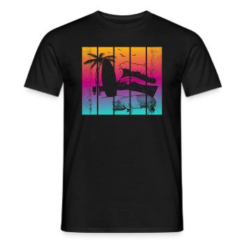 Pig Surfboard Surfboard Surfer Beach - Men's T-Shirt - black - Front - AI Model Male 178 light (178cm)