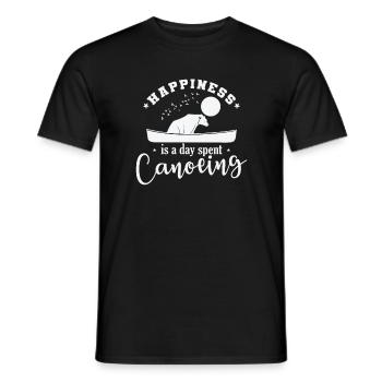 Happiness is a Day spent Canoeing Kayak - Men's T-Shirt - black - Front - AI Model Male 178 light (178cm)