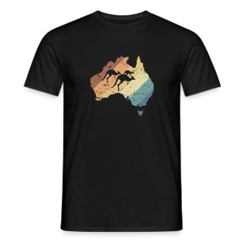 Australien Karte mit Kängurus Australien - Männer T-Shirt - Schwarz - Vorne - AI Model Male 178 light (178cm)