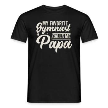 Mon gymnaste préféré m’appelle Papa - T-shirt homme - noir - Devant - AI Model Male 178 light (178cm)