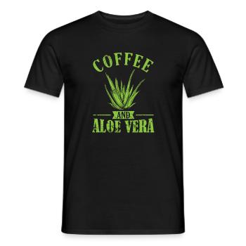 Coffee and Aloe Vera Cream Cosmetics Natural - Men's T-Shirt - black - Front - AI Model Male 178 light (178cm)