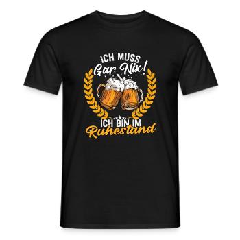Ich Muss Gar Nix Ich Bin Im Ruhestand - Männer T-Shirt - Schwarz - Vorne - AI Model Male 178 light (178cm)