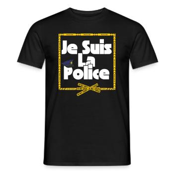 Je suis la police - T-shirt homme - noir - Devant - AI Model Male 178 light (178cm)