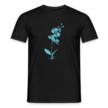 Plante, Orchidée, Fleur, Plante - T-shirt homme - noir - Devant - AI Model Male 178 light (178cm)