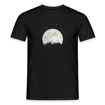 Lune derrière la lumière du ciel des montagnes - T-shirt homme - noir - Devant - AI Model Male 178 light (178cm)