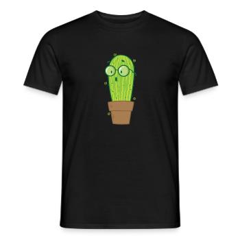 Nerd Cactus Plant - Men's T-Shirt - black - Front - AI Model Male 178 light (178cm)