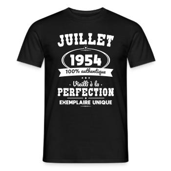 70-jähriges Jubiläum - Juli 1954 Perfektion - Männer T-Shirt - Schwarz - Vorne - AI Model Male 178 light (178cm)