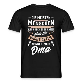 Die wichtigsten Menschen nennen mich Oma - Männer T-Shirt - Schwarz - Vorne - AI Model Male 178 light (178cm)