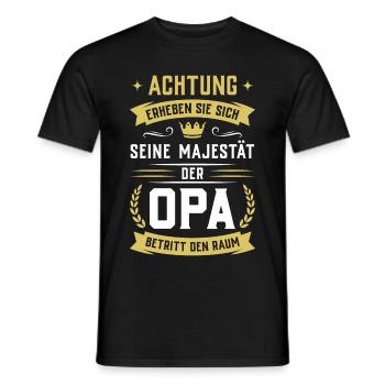 Attention ! Sa Majesté le grand-père entre dans la pièce - T-shirt homme - noir - Devant - AI Model Male 178 light (178cm)