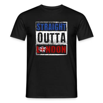 Straight Outta London - T-shirt homme - noir - Devant - AI Model Male 178 light (178cm)