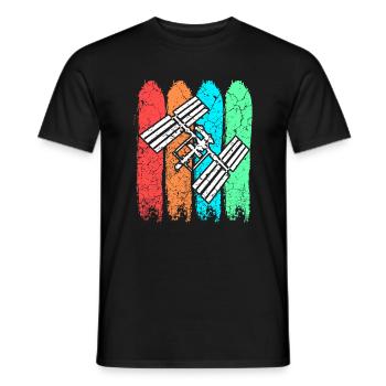 ISS Internationale Raumstation - Männer T-Shirt - Schwarz - Vorne - AI Model Male 178 light (178cm)