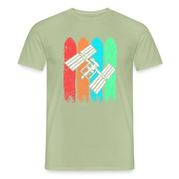 ISS International Space Station - Men's T-Shirt - sage - Front - AI Model Male 178 light (178cm)