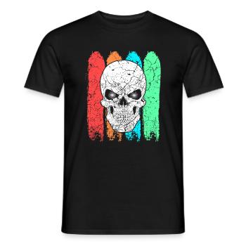 Crâne coloré de couleur - T-shirt homme - noir - Devant - AI Model Male 178 light (178cm)