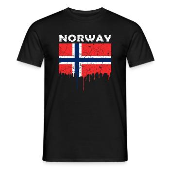 Norway Flag - Men's T-Shirt - black - Front - AI Model Male 178 light (178cm)