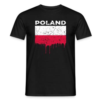 Poland Flag - Men's T-Shirt - black - Front - AI Model Male 178 light (178cm)