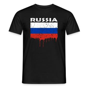 Russia - Men's T-Shirt - black - Front - AI Model Male 178 light (178cm)