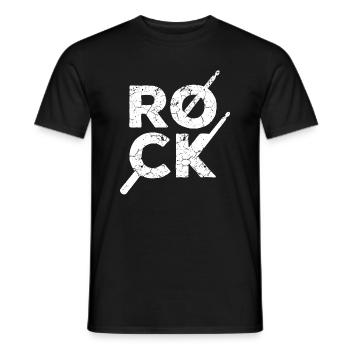 Rock rocker drums drummer - Men's T-Shirt - black - Front - AI Model Male 178 light (178cm)