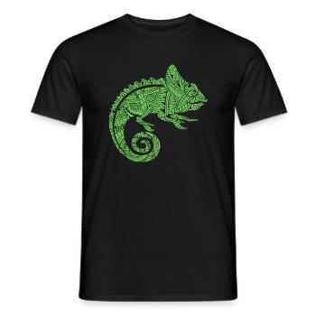 Tatouages tribaux maoris caméléons - T-shirt homme - noir - Devant - AI Model Male 178 light (178cm)