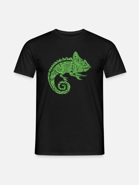 Chameleon Maori tribal tattoos - Men's T-Shirt - black