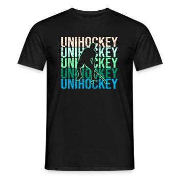 Unihockey - Männer T-Shirt - Schwarz - Vorne - AI Model Male 178 light (178cm)