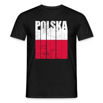 Poland - Men's T-Shirt - black - Front - AI Model Male 178 light (178cm)