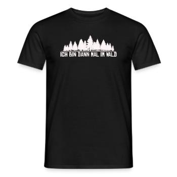 Ich bin dann mal im Wald Silhouette Spruch - Männer T-Shirt - Schwarz - Vorne - AI Model Male 178 light (178cm)