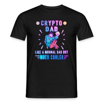 Bitcoin Crypto Father Papa Trader Crypto - Men's T-Shirt - black - Front - AI Model Male 178 light (178cm)