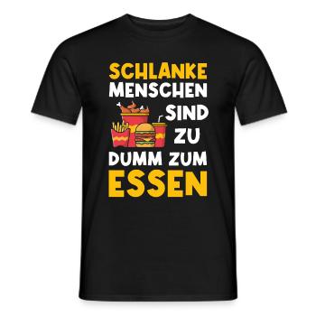 Schlanke Menschen sind zu dumm zum Essen Lustig - Männer T-Shirt - Schwarz - Vorne - AI Model Male 178 light (178cm)