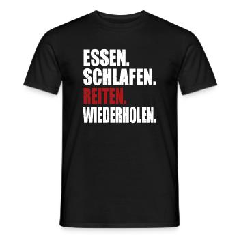 Reiten - Pferd - Männer T-Shirt - Schwarz - Vorne - AI Model Male 178 light (178cm)