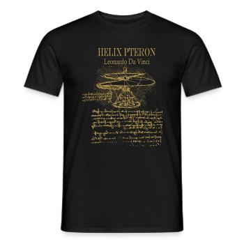 Leonardo da Vinci - Helix Pteron - Propeller - Men's T-Shirt - black - Front - AI Model Male 178 light (178cm)
