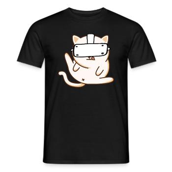 VR Cat - Virtual Reality - Men's T-Shirt - black - Front - AI Model Male 178 light (178cm)