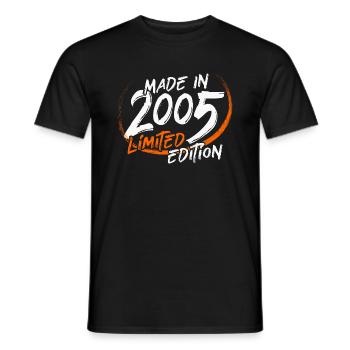 Né en 2005 16 anniversaire 16 ans - T-shirt homme - noir - Devant - AI Model Male 178 light (178cm)