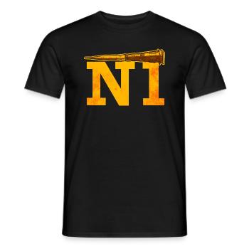 N1 Missile Soviet Union - Men's T-Shirt - black - Front - AI Model Male 178 light (178cm)