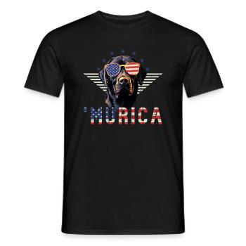 Labrador Sonnenbrille Murica Flagge Geschenk - Männer T-Shirt - Schwarz - Vorne - AI Model Male 178 light (178cm)