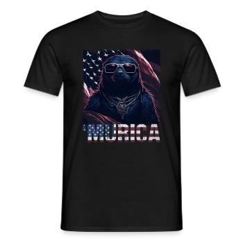 Sloth Sunglasses Murica America Gift - Men's T-Shirt - black - Front - AI Model Male 178 light (178cm)